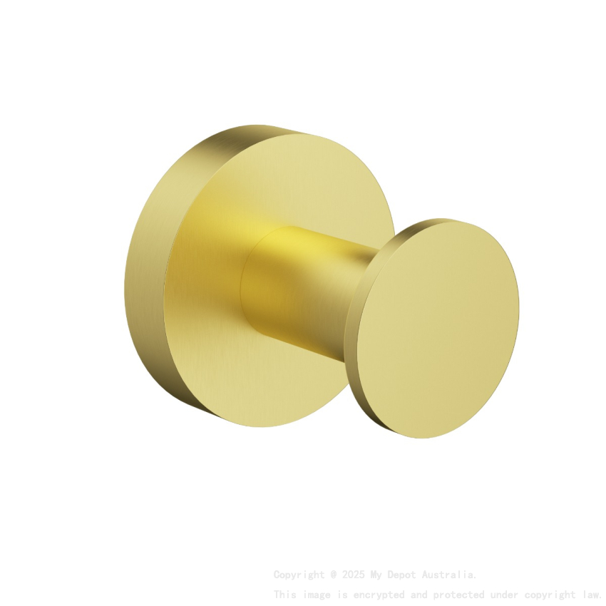 Otus Slimline Robe Hook Brushed Gold