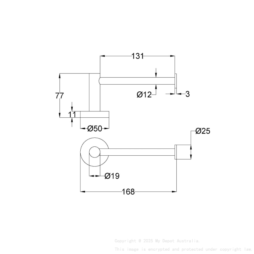 Otus Slimline Toilet Paper Holder Brushed Copper