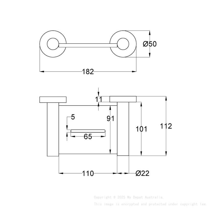 Otus Slimline Soap Holder Brushed Copper
