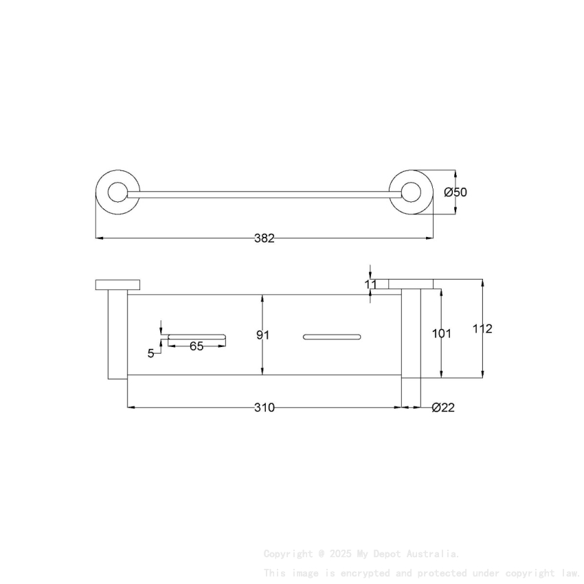 Otus Slimline Metal Shelf Chrome