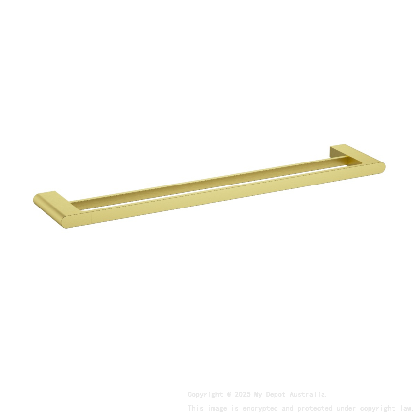 Cora  Double Towel Rail 600mm Brushed Gold