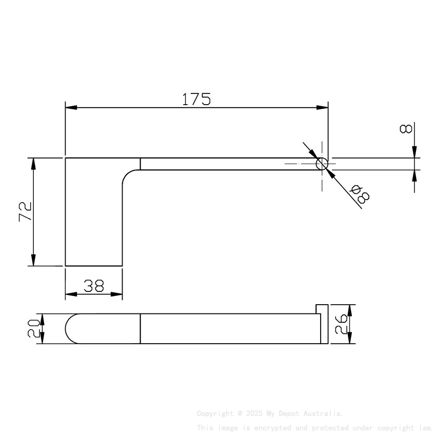 Cora Round Cornered Rectangle Paper Holder Brushed Gold