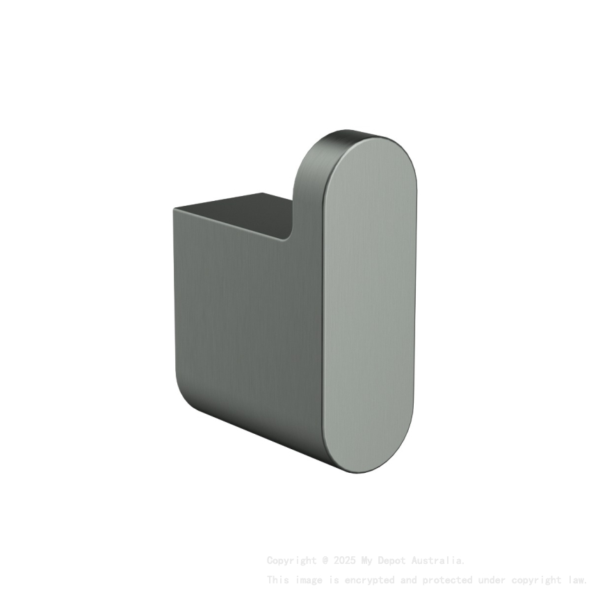 Cora Round Cornered Rectangle Robe Hook Gun Metal