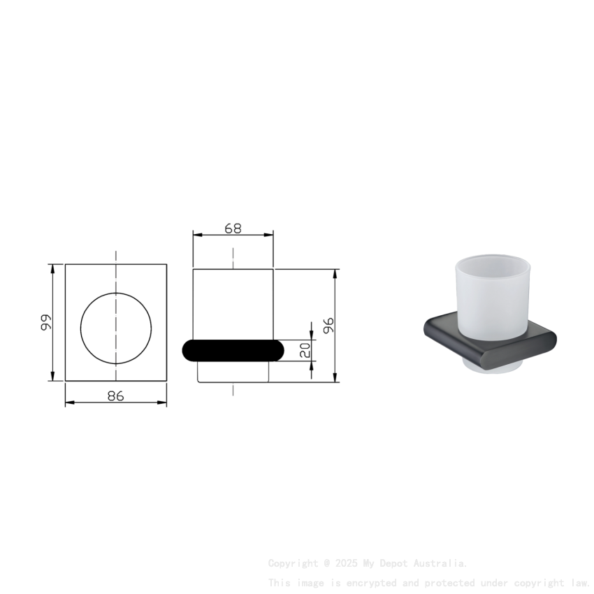 Cora Tumbler Holder Matt Black