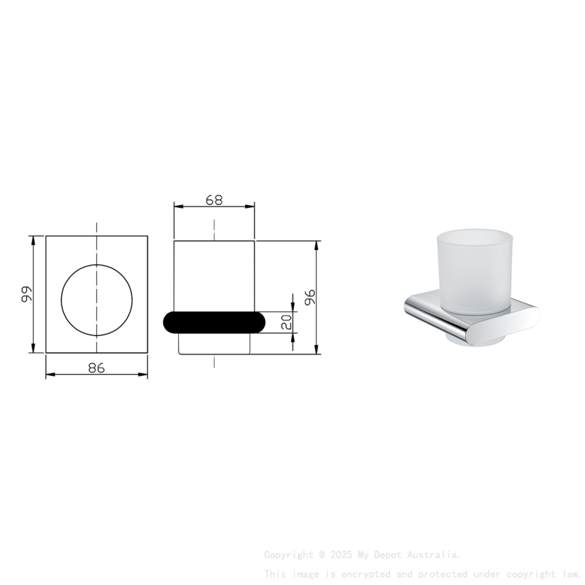 Cora Tumbler Holder Chrome