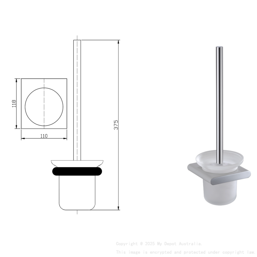 Cora Toilet Brush Holder Chrome