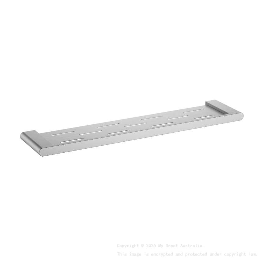 Cora Round Cornered Rectangle Cosmetic Shelf Brushed Nickel