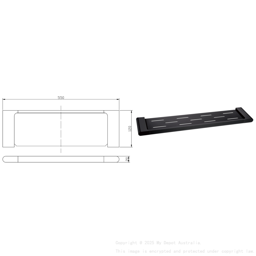 Cora Cosmetic Shelf Matt Black