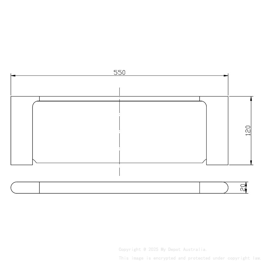 Cora Round Cornered Rectangle Cosmetic Shelf Gun Metal