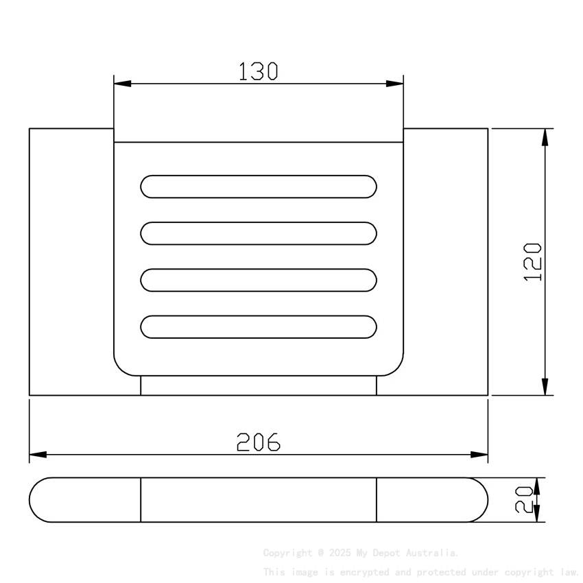 Cora Round Cornered Rectangle Soap Holder Brushed Gold