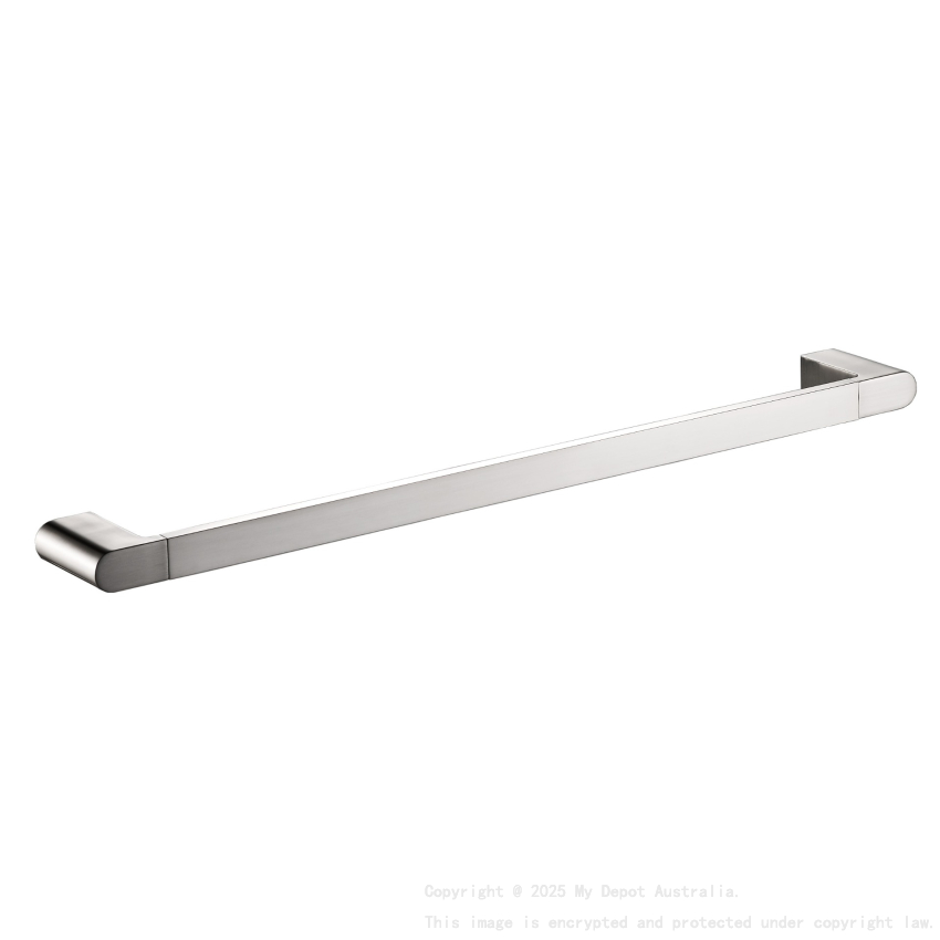 Flores Single Towel Rail 600 mm Brushed Nickel