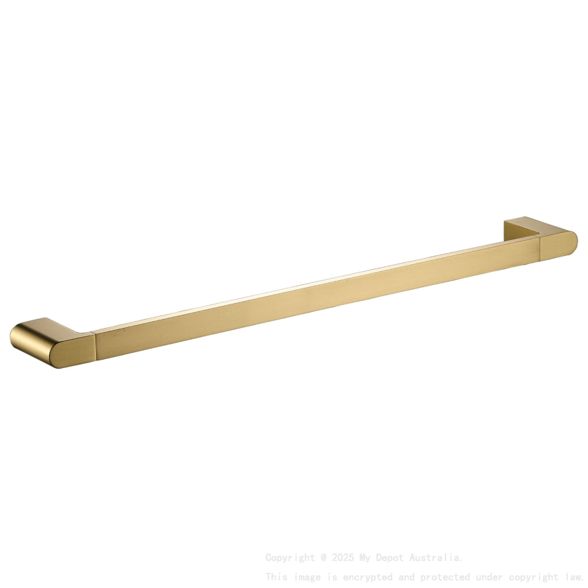 Flores Single Towel Rail 800 mm Brushed Gold