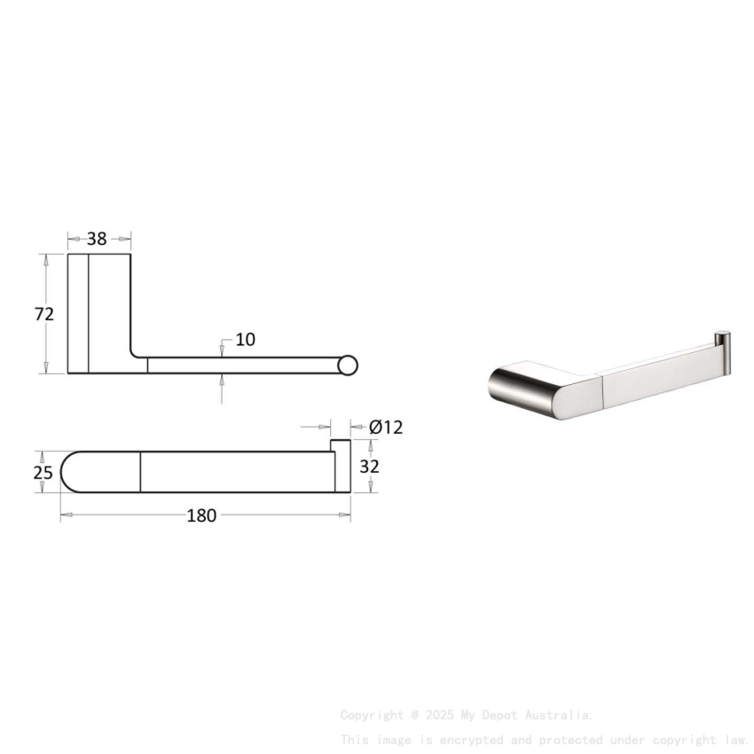 Flores Toilet Roll Holder Brushed Nickel