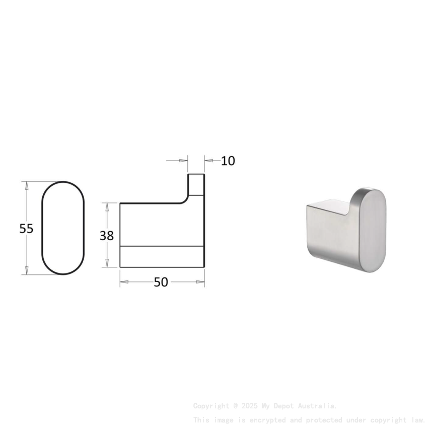 Flores Robe Hook Brushed Nickel