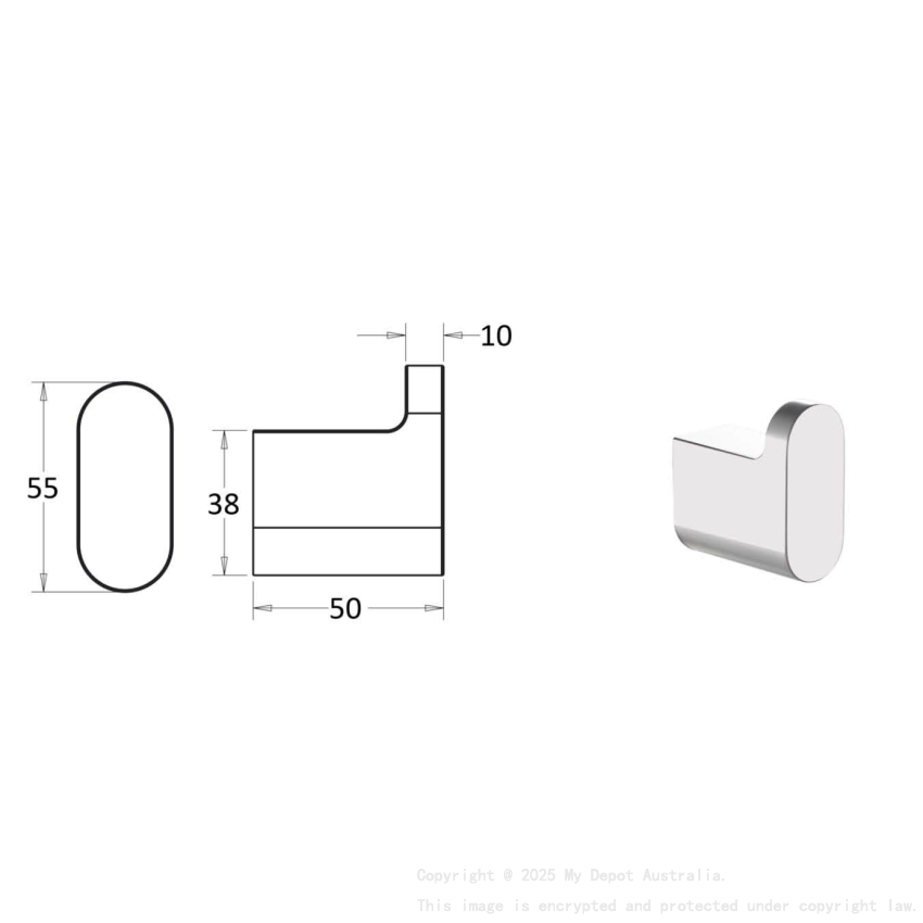 Flores Robe Hook Chrome