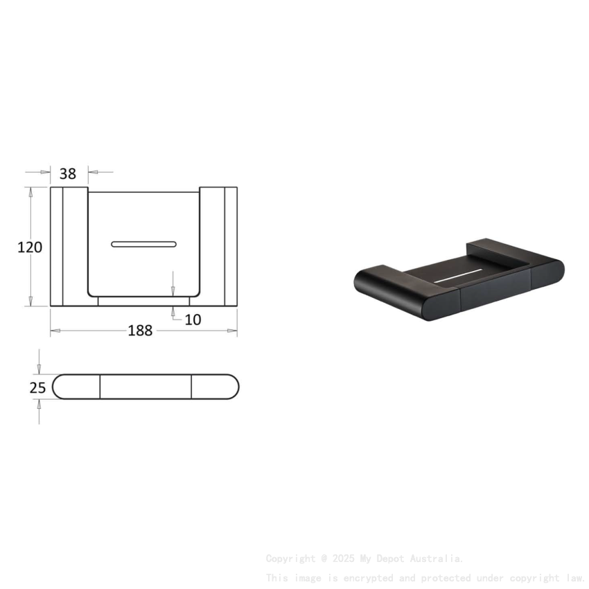 Flores Soap Holder Matt Black