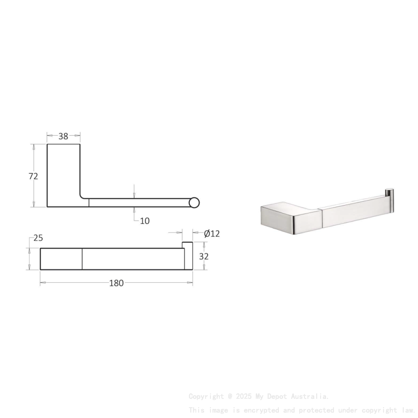 Ceram Toilet Roll Holder Brushed Nickel