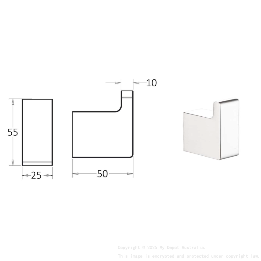 Ceram Robe Hook Chrome