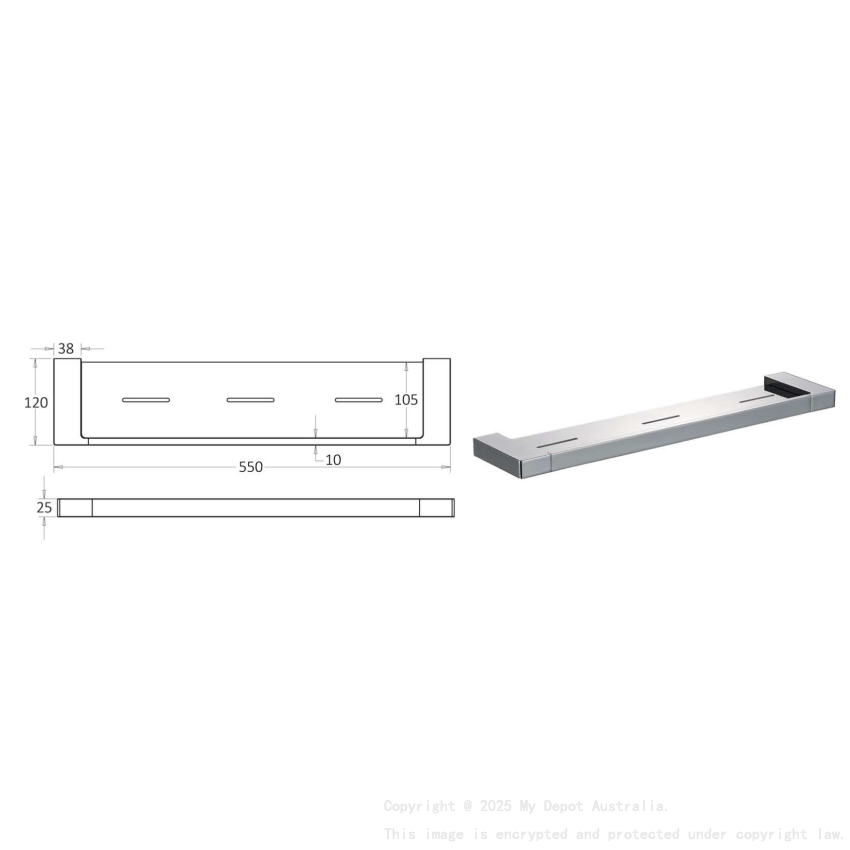 Ceram Cosmetic Shelf Chrome