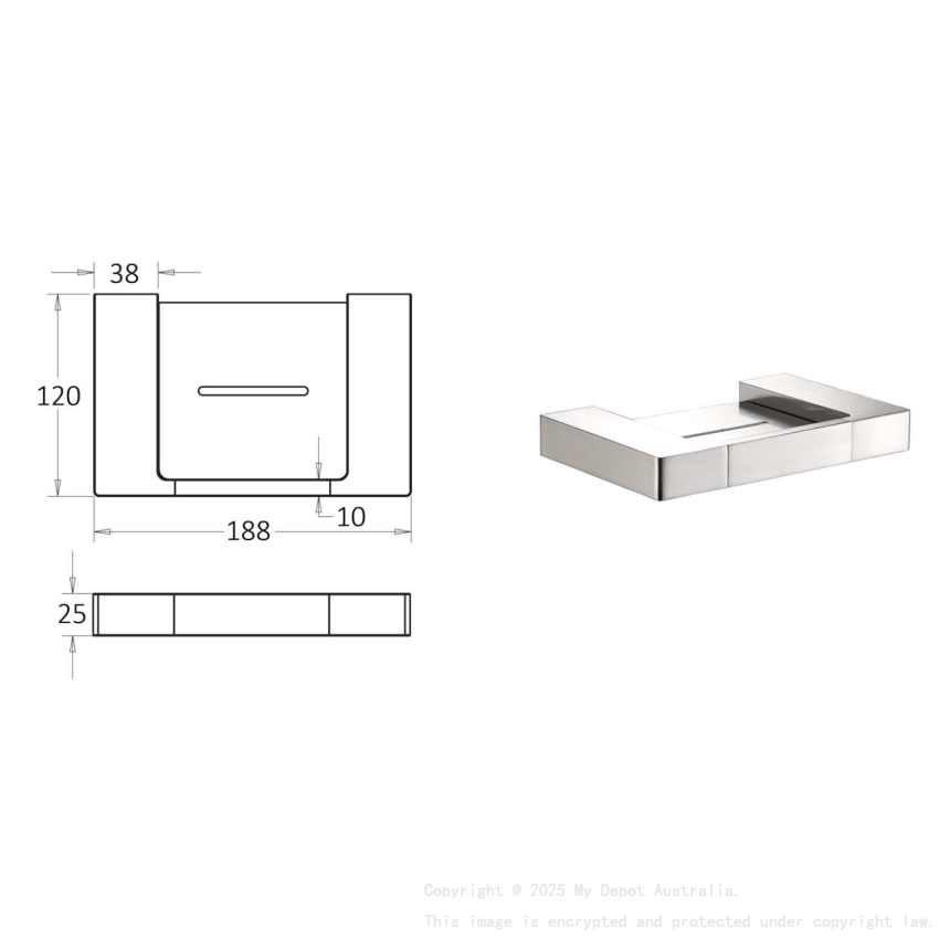 Ceram Soap Holder Brushed Nickel
