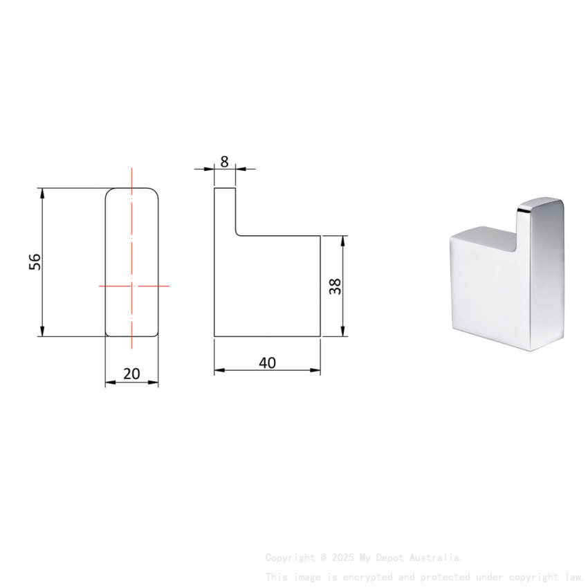 Eden Robe Hook Chrome