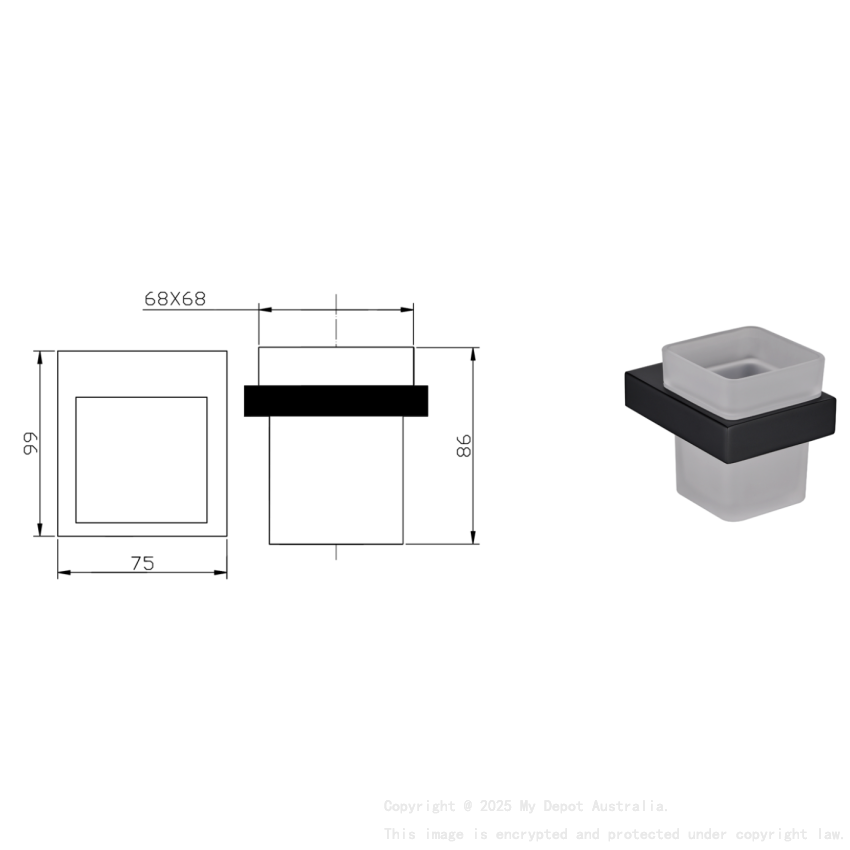 Eden Tumbler Holder Matt Black