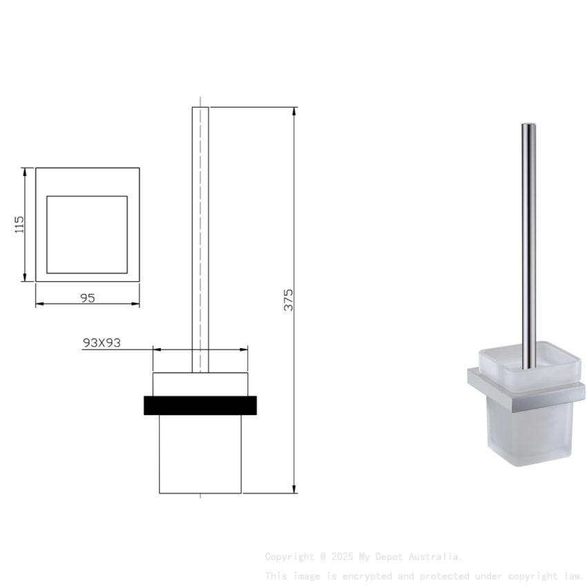 Eden Toilet Brush Holder Chrome