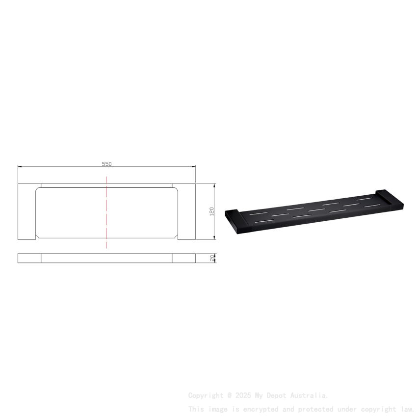 Eden Cosmetic Shelf Matt Black