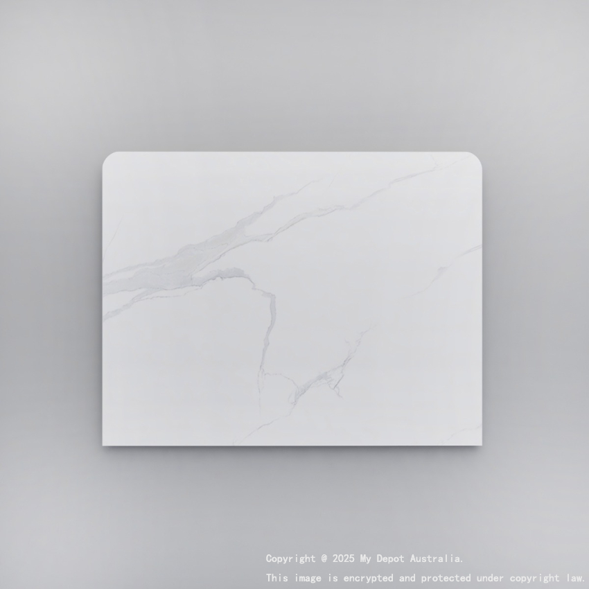 600mm White Marble Look Sintered Stone Top Benchtop