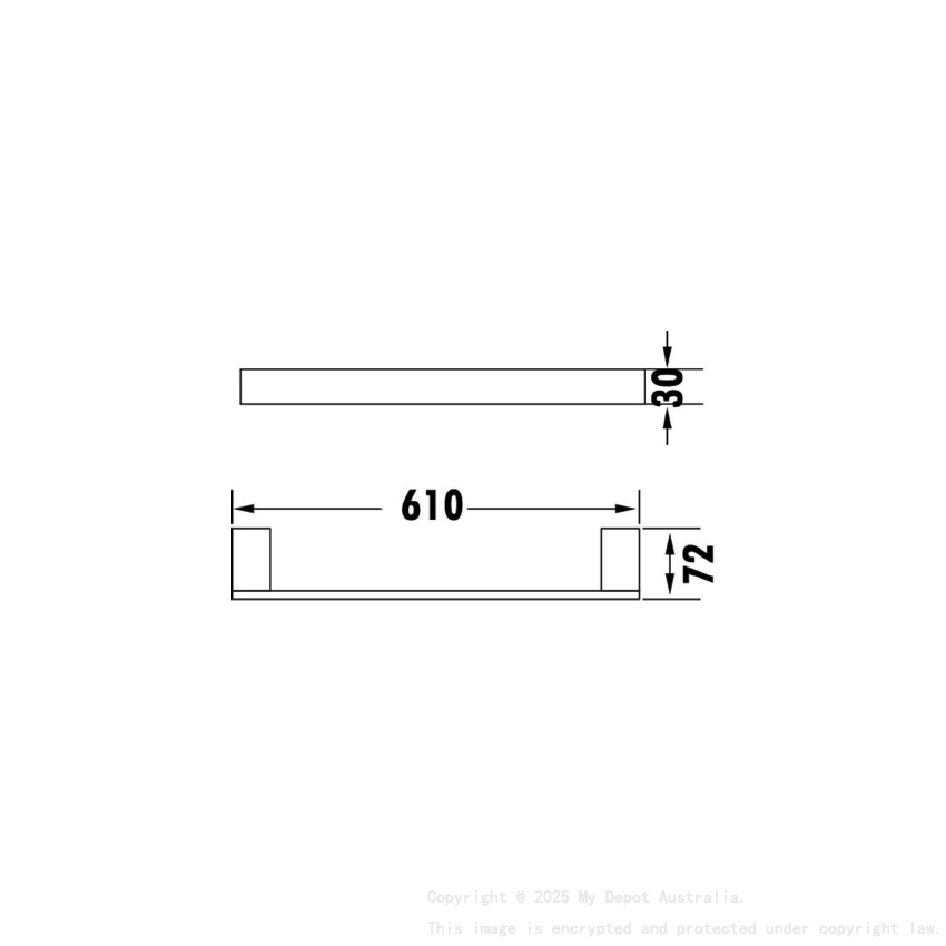 Rosa Towel Rail 610 mm Matt Black