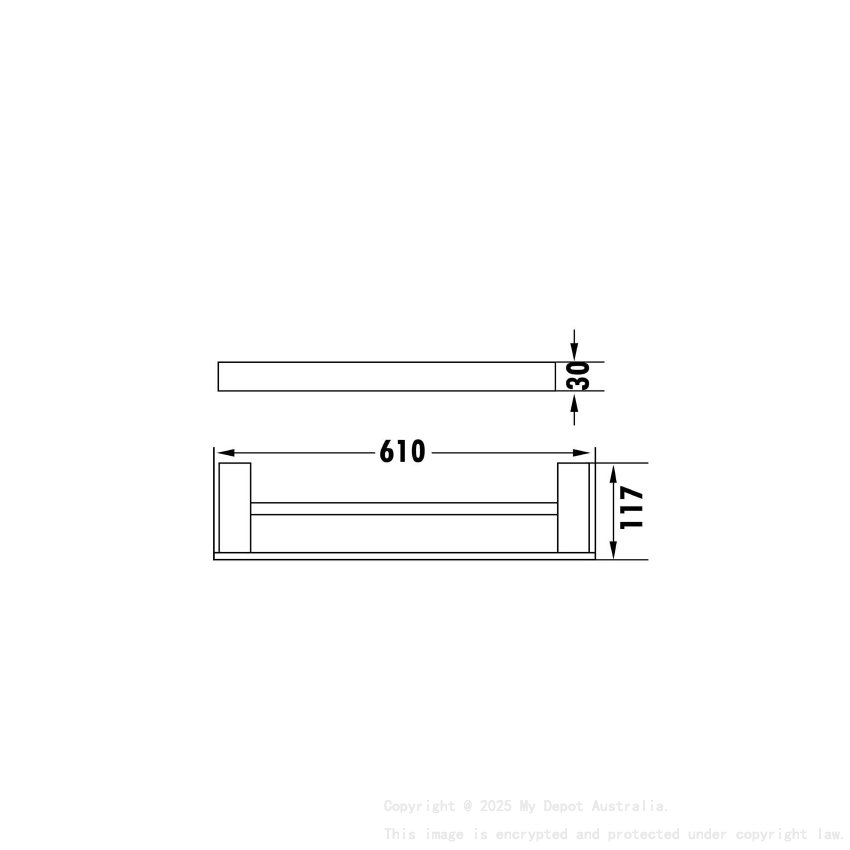 Rosa Double Towel Rail Matt Black