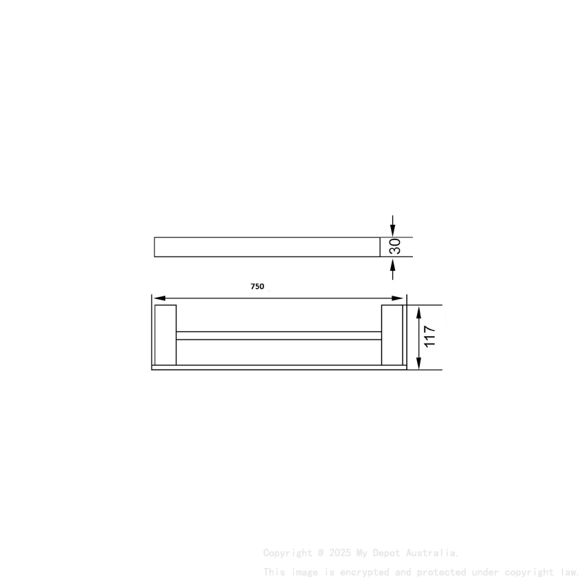 Rosa Double Towel Rail Matt Black