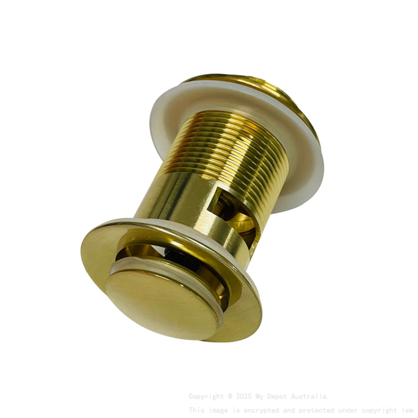 Brushed Gold Solid Brass 32mm Bathroom Basin Sink Pop Up Waste With Overflow