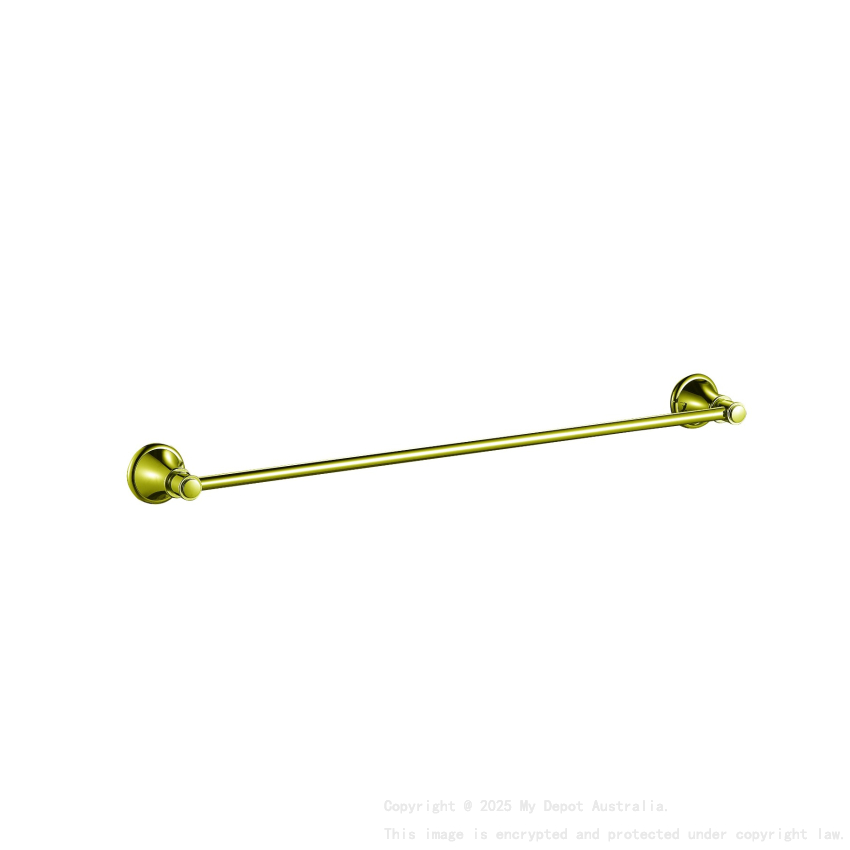 Clasico Single Towel Rail 600mm in Brushed Gold