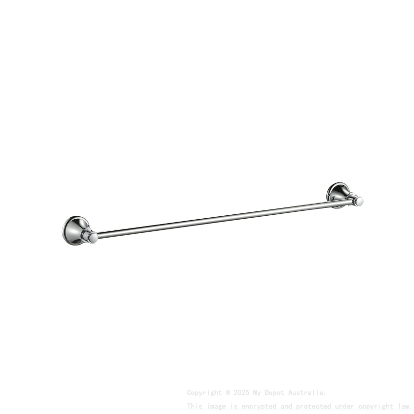 Clasico Single Towel Rail 600mm in Brushed Nickel