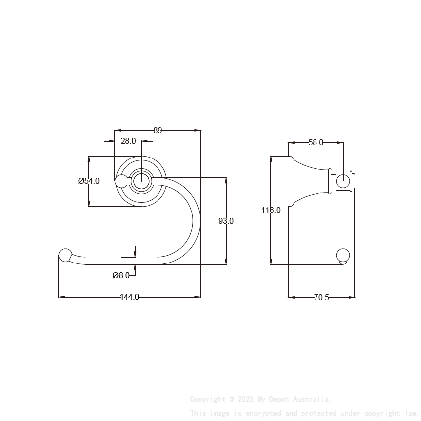 Clasico Paper Holder in Brushed Nickel
