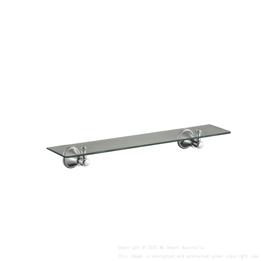 Clasico Glass Shelf in Brushed Nickel