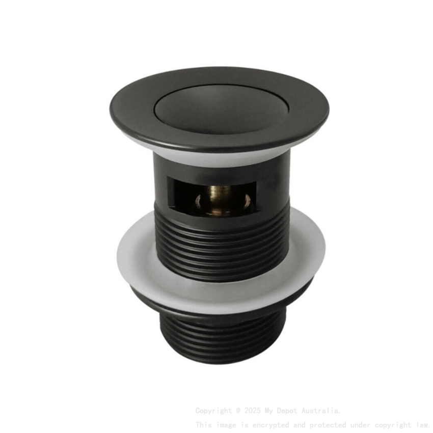 Black Solid Brass Bathroom Basin Sink Pop Up Waste With Overflow