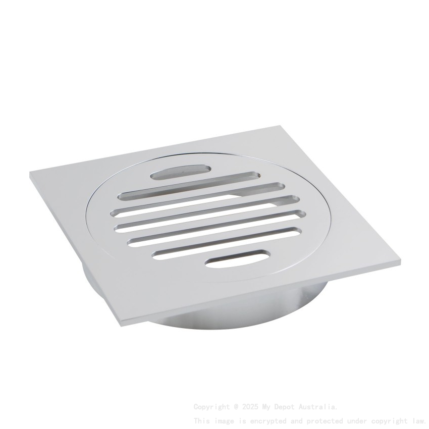 110*110mm Square Chrome Brass Floor Waste(100mm Outlet)