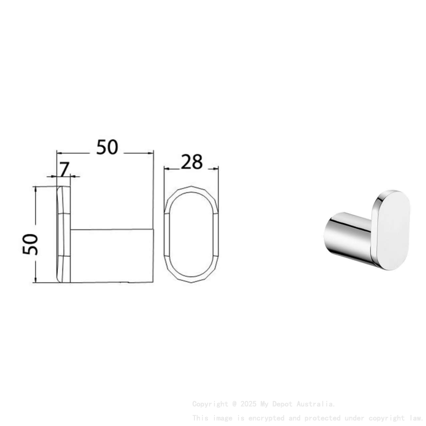 Dove Robe Hook Chrome