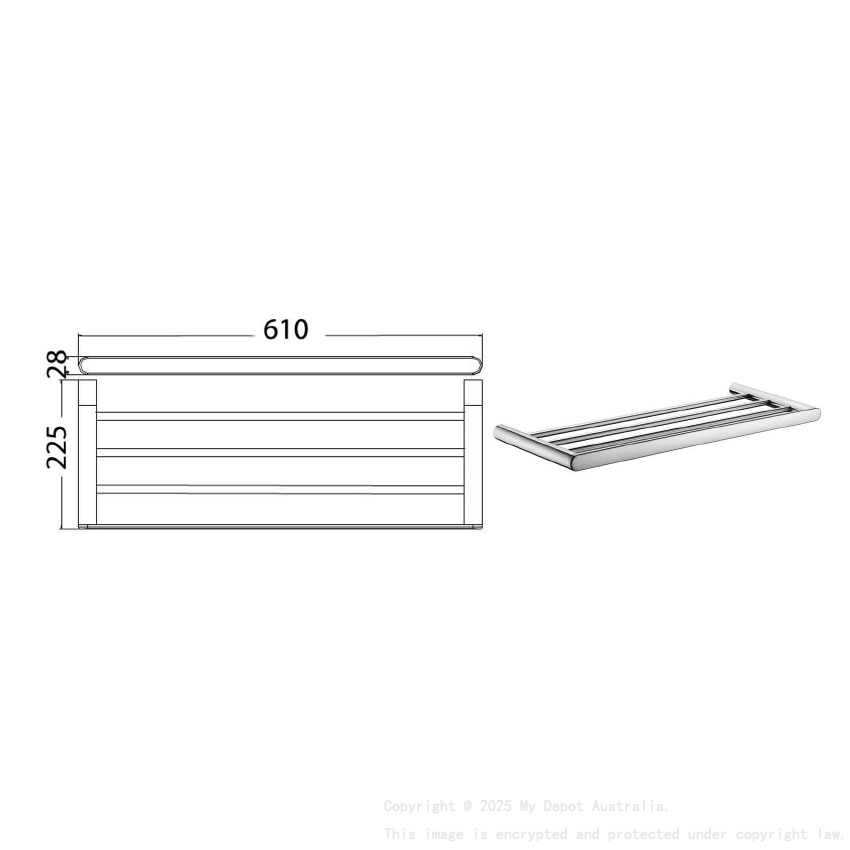 Dove Towel Rack Chrome