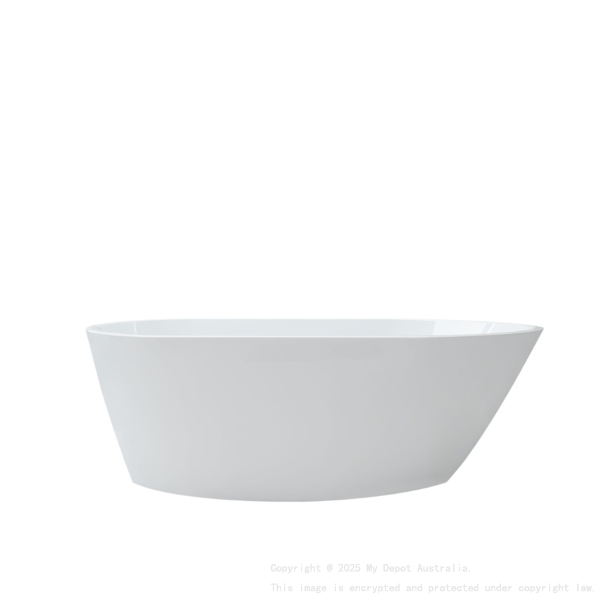 1700MM Free Standing Bathtub Boat Shape Gloss White Acrylic
