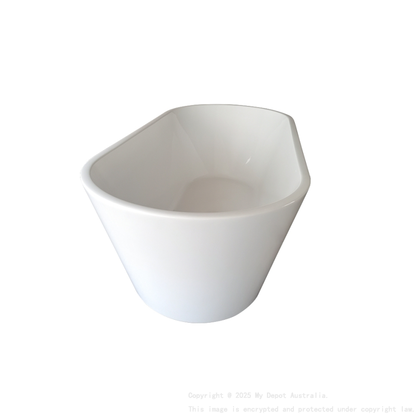 1500mm Oval Gloss White Acrylic Free Standing Bathtub No Overflow