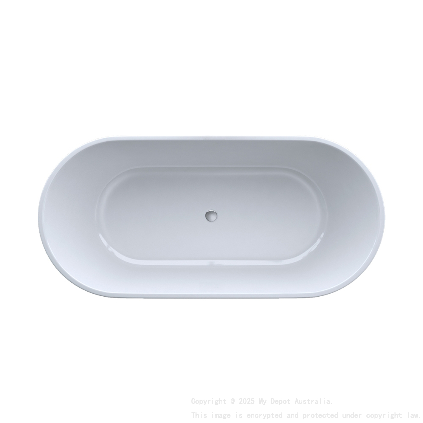 1700MM Oval Gloss White Acrylic Free Standing Bathtub No Overflow