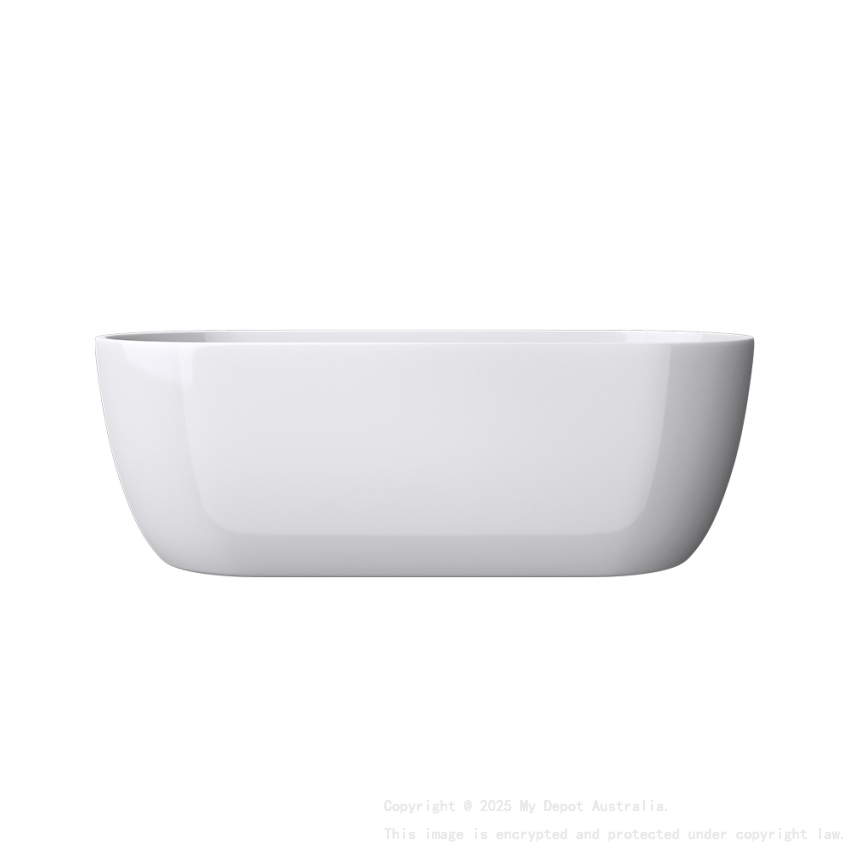 1500mm Oval Gloss White Acrylic Free Standing Bathtub No Overflow
