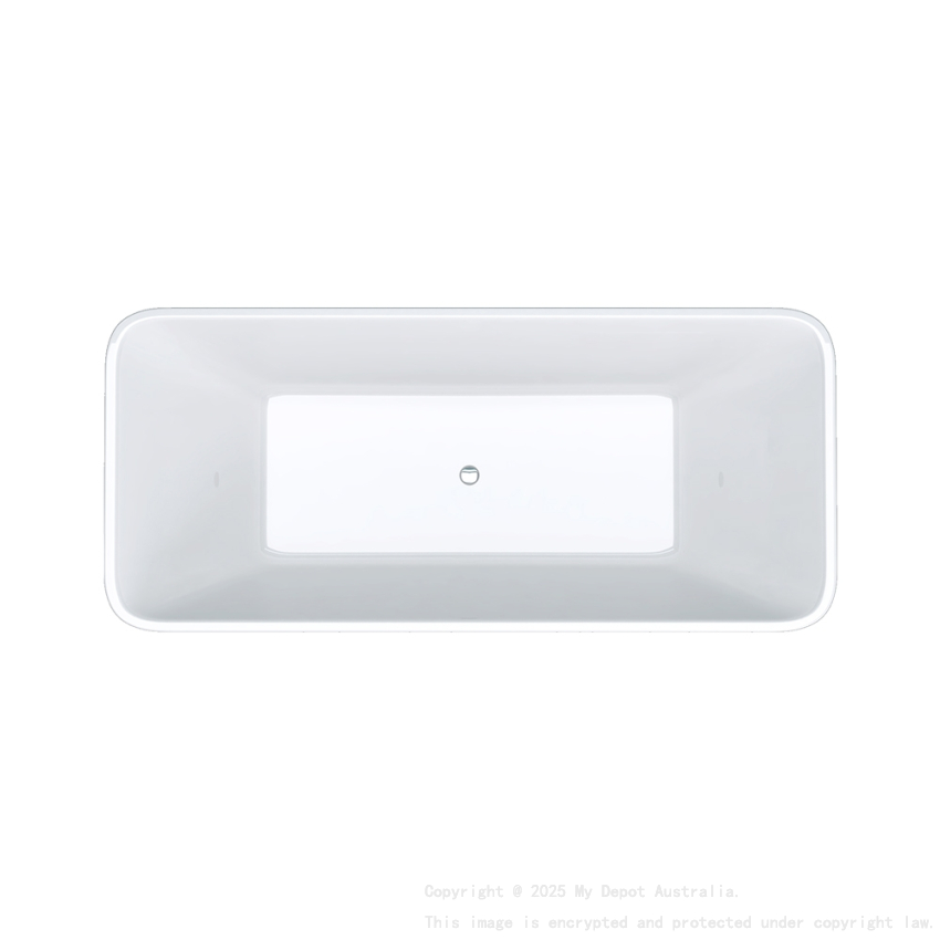 1700mm Rectangle Gloss White Acrylic Free Standing Bathtub No Overflow