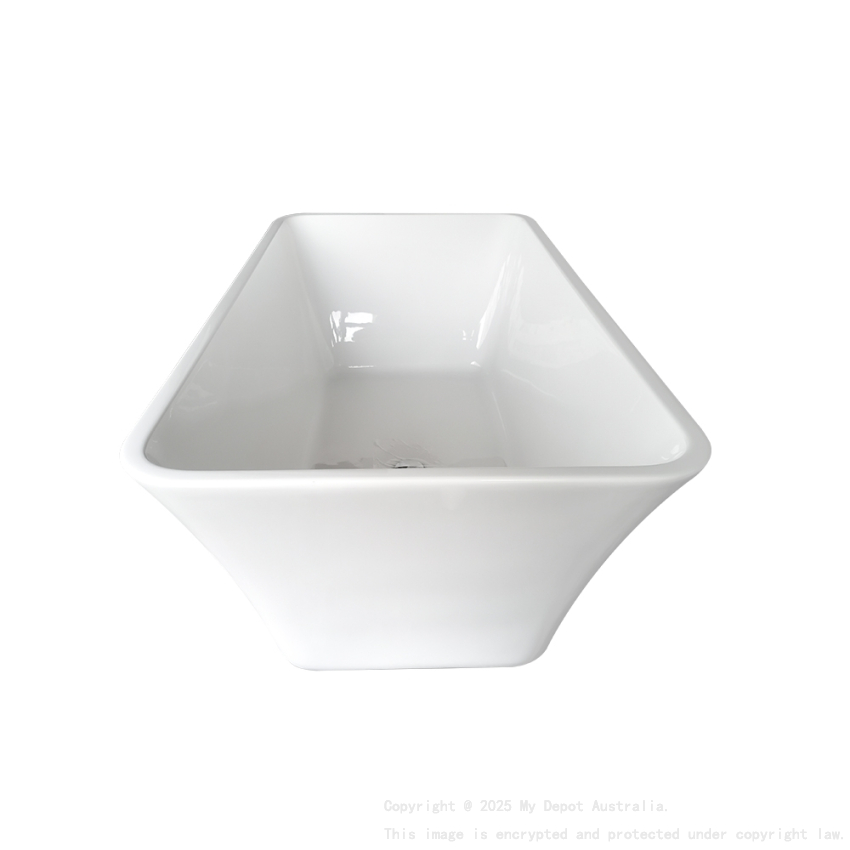 1500mm Rectangle Gloss White Acrylic Free Standing Bathtub No Overflow