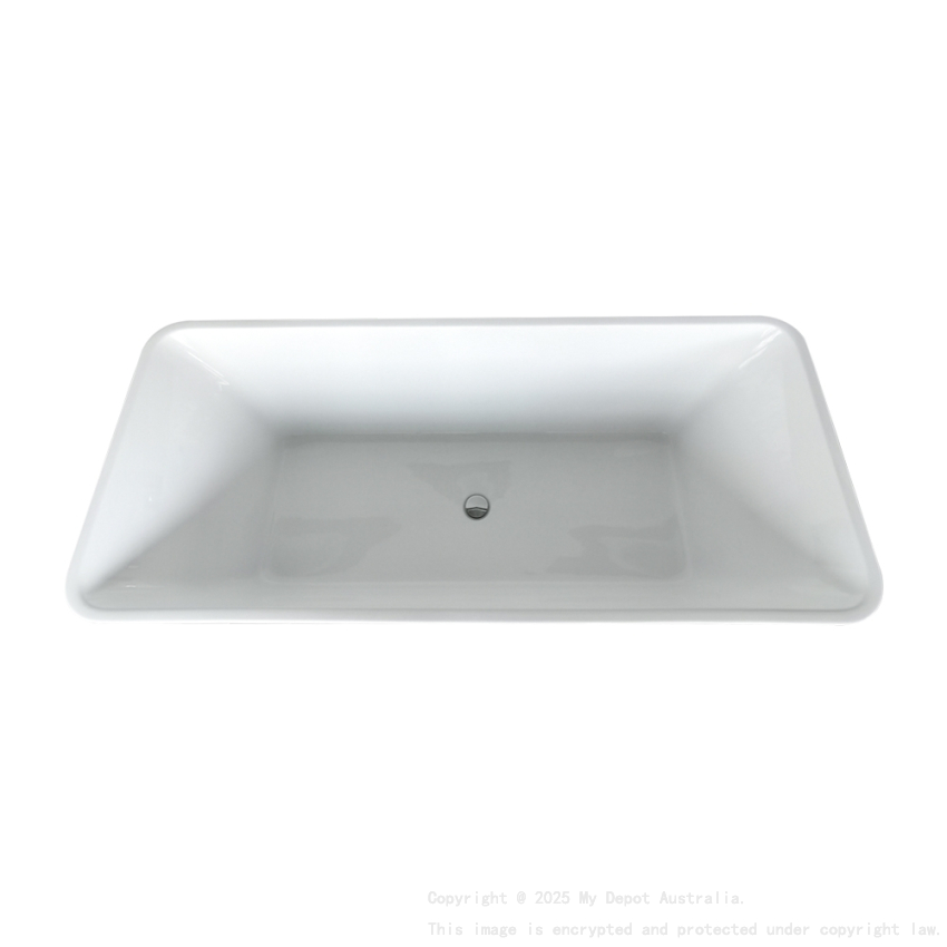 1700mm Rectangle Gloss White Acrylic Free Standing Bathtub No Overflow