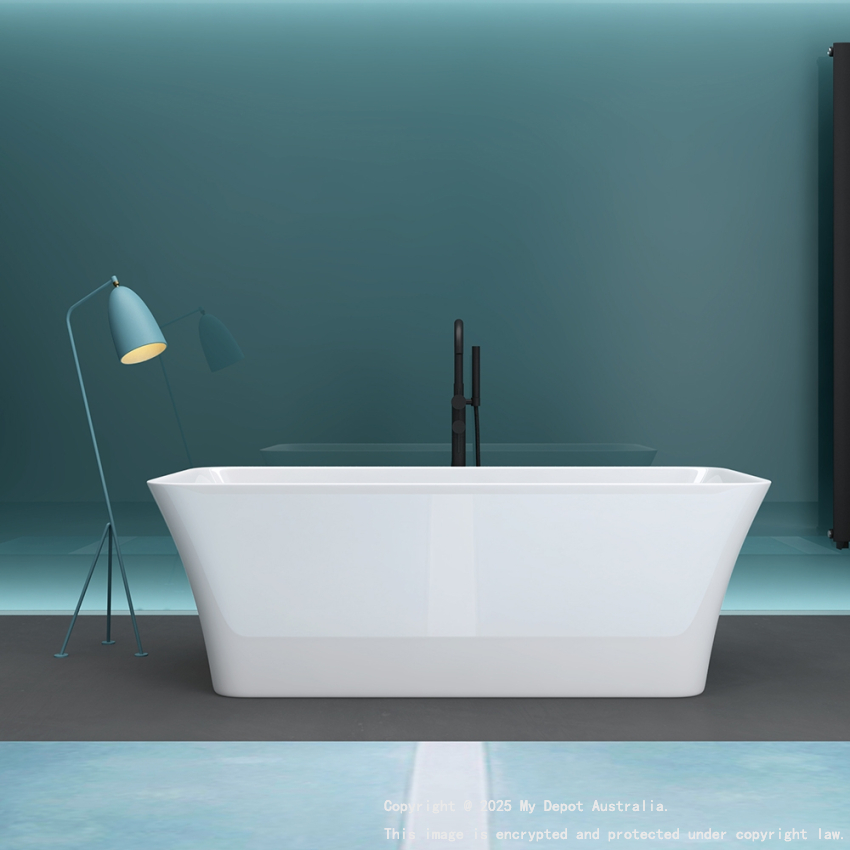 1700mm Rectangle Gloss White Acrylic Free Standing Bathtub No Overflow