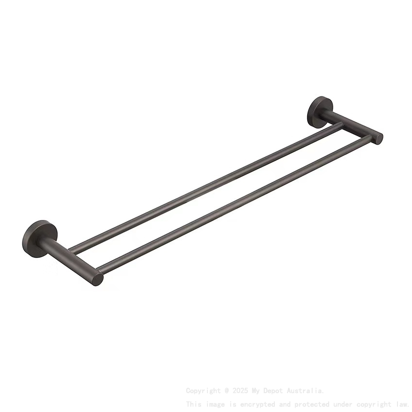 Otus Round Double Towel Rail 750mm Gunmetal